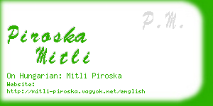 piroska mitli business card